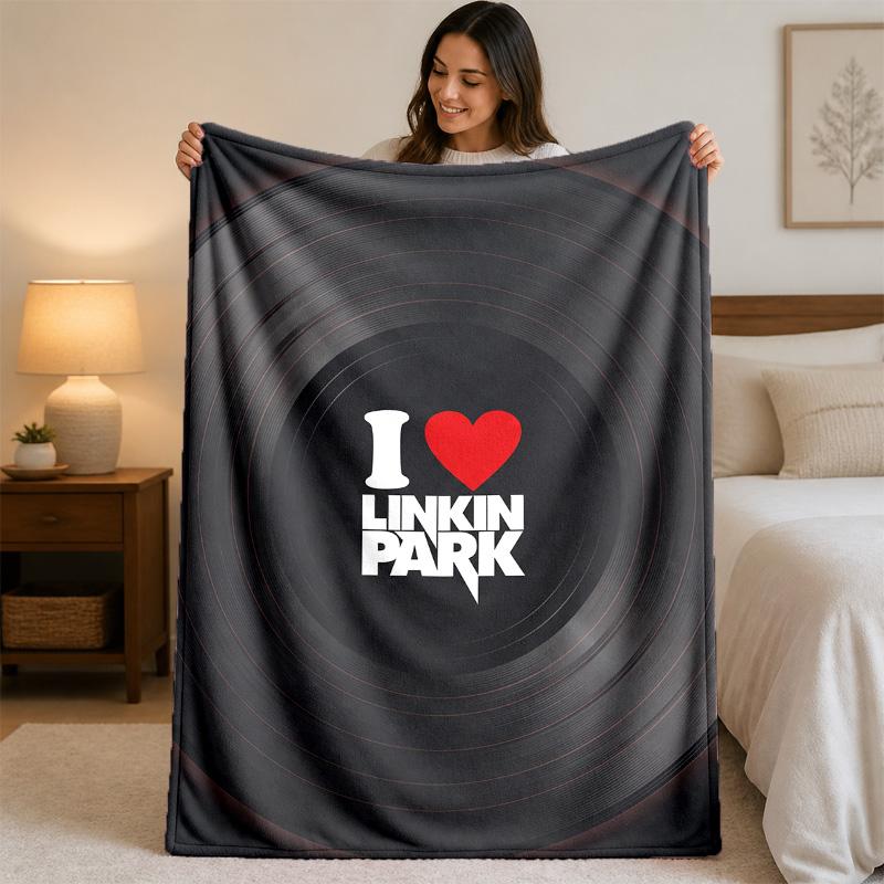 Linkin Park Druck Flanelldecke Gemütliche Leichte Plüschdecke für Bett Sofa Haushalt