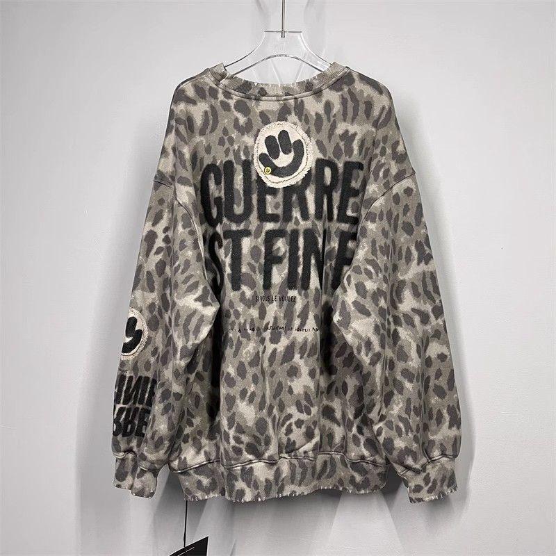 Pullover mit Smiley-Leopardenmuster in Übergröße, 2–300 lbs – Herbstmode für Damen