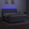 VidaXL Sommier à Lattes de Lit avec Matelas et LED, Lit Rembourré, Lit Double, Lit Adulte de Chambre à Coucher Intérieur, 3138973