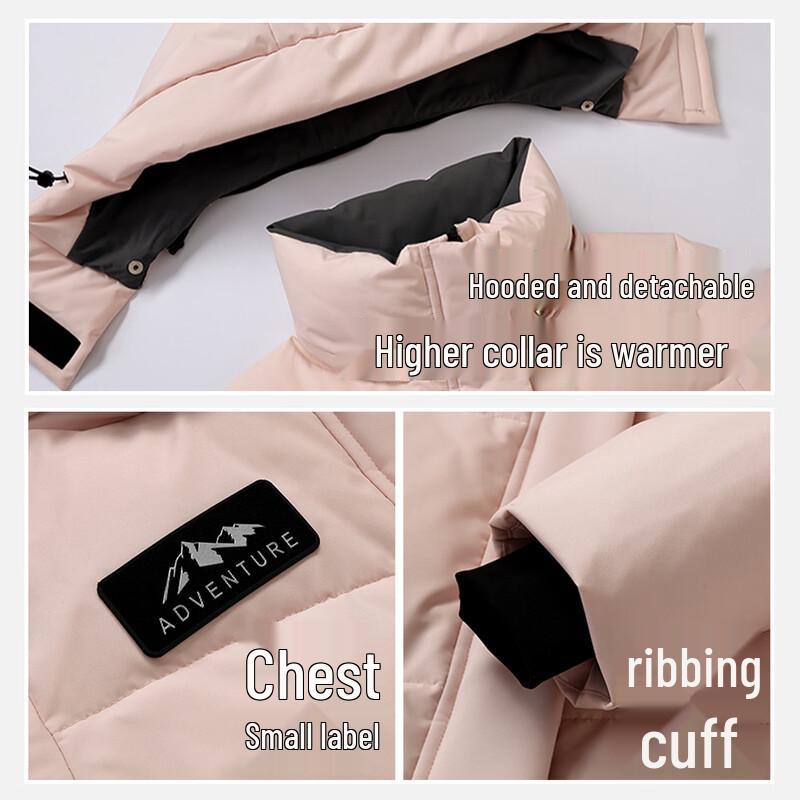 XueZhongFei Women's Hooded Mid-Length Down Jacket