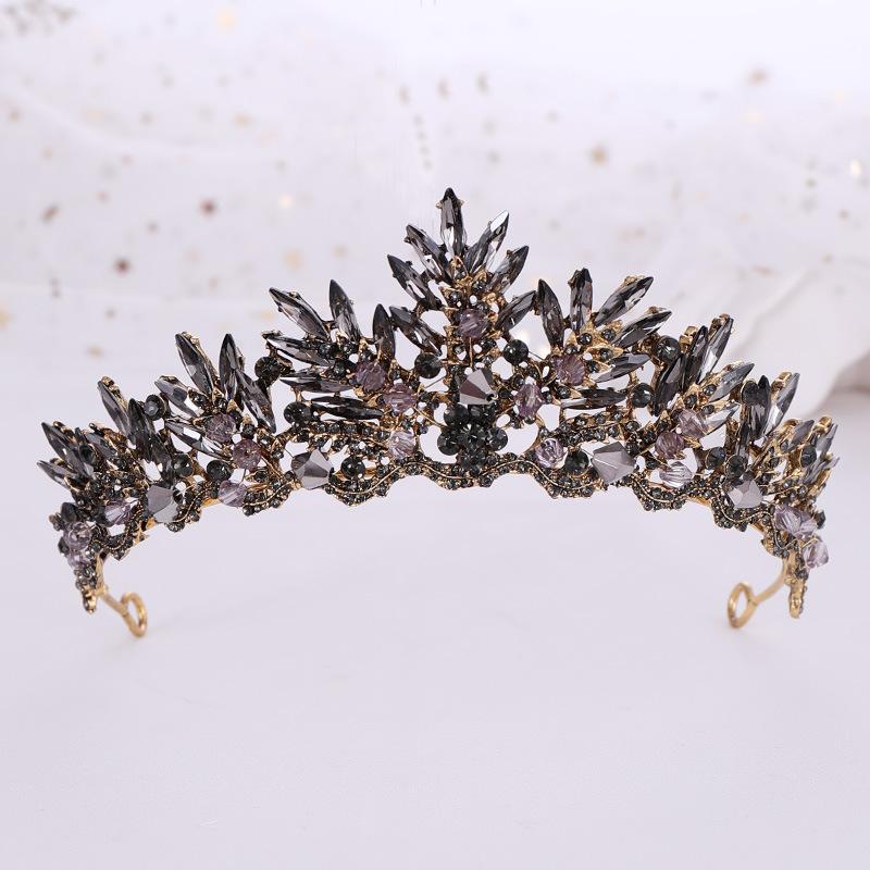 Diademi e Corone Barocche di Cristallo Diadema da Ballo con Strass Corona Tiara Donna Accessori per Capelli Nuziali Gioielli Corona Tiara