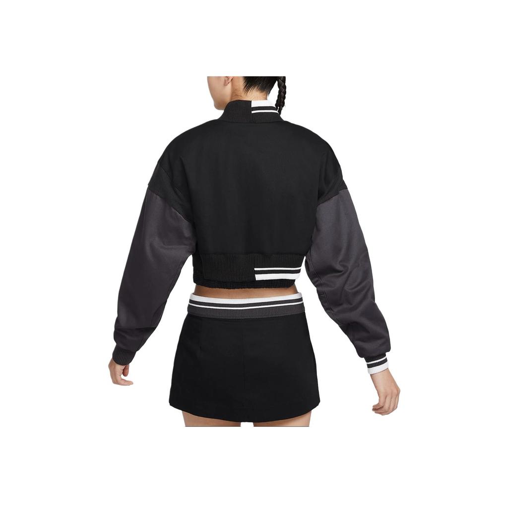 Nike Sportswear Destroyer Short Casual Color Block Langarmjacke Damen Jacken Schwarz Anthrazit FN2315-010
