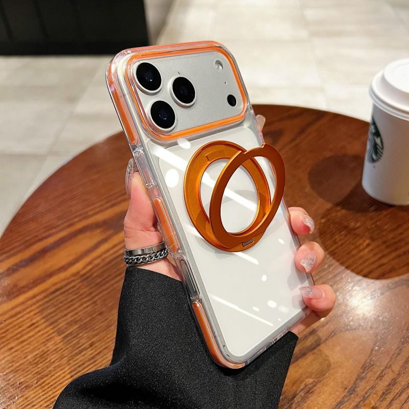 IPhone 17 Pro Max Case With 360 Rotating Kickstand Shockproof PC Cover Matte Finish iPhone 17 Pro Max оранжевый