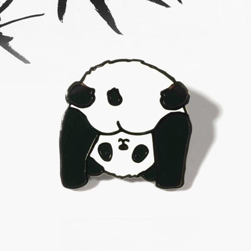 Panda Pins Backpack Pins Alloy Enamel Brooch Funny Panda Brooch Cowboy Badge Pin for Bookbags Clothes Jackets Hat Decor
