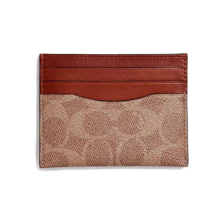 

Coach Card Case Iconic Storage Synthetic Leather And Cowhide Men Card Case Brown Rust 936-NU3 Basic Set (Bag+Dust Bag)