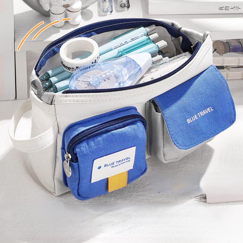 

Холщовая сумка для ручек большой емкости, креативный пенал для младших школьников, водостойкая сумка-карандаш, школьные принадлежности