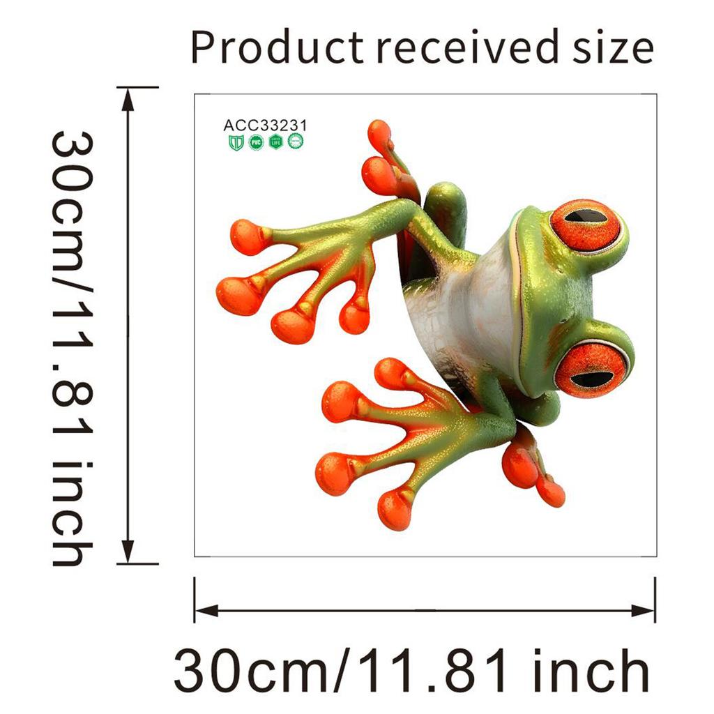Playful Frog Toilet Seat Sticker Waterproof Self-Adhesive Removable Decal for Bathroom WC Decoration