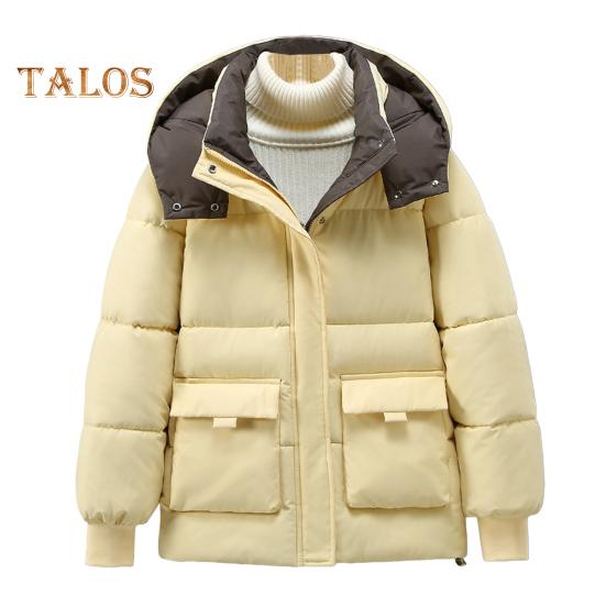 Зимнее пуховое пальто с капюшоном — фото 13