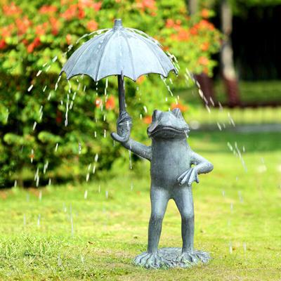 Regenschirm-Gartenspucker-Statue, Polyharz-Dekorationsornament