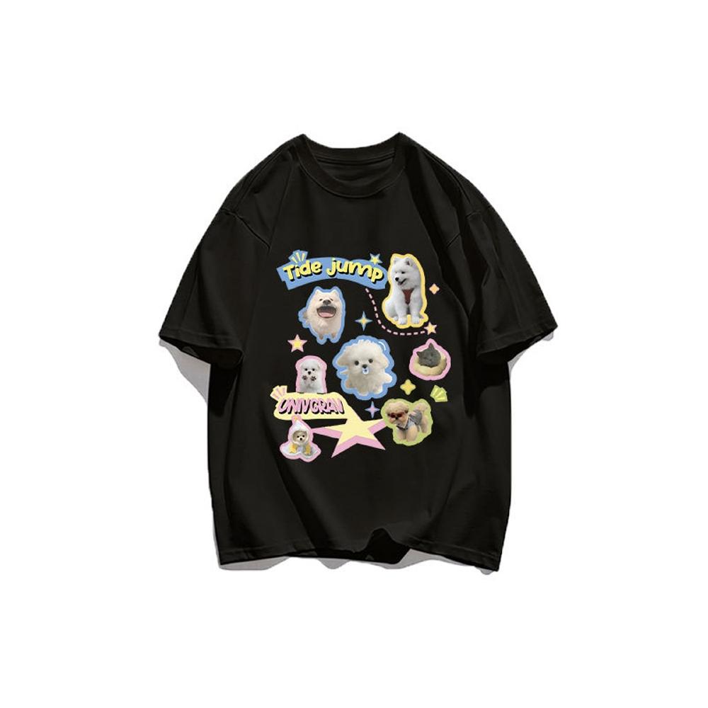 Y2k Casual Tops Female Clothes Girls Korean Fashion Blouse Kawaii Harajuku Streetwear Pet Dogs Cats Graphic Tees Women's T-shirt