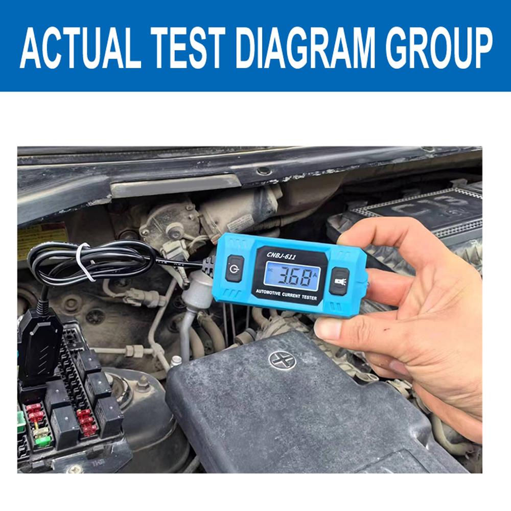 Tester di corrente per automobile con display LCD retroilluminato e luce LED, indicatore per auto per rilevamento di corrente