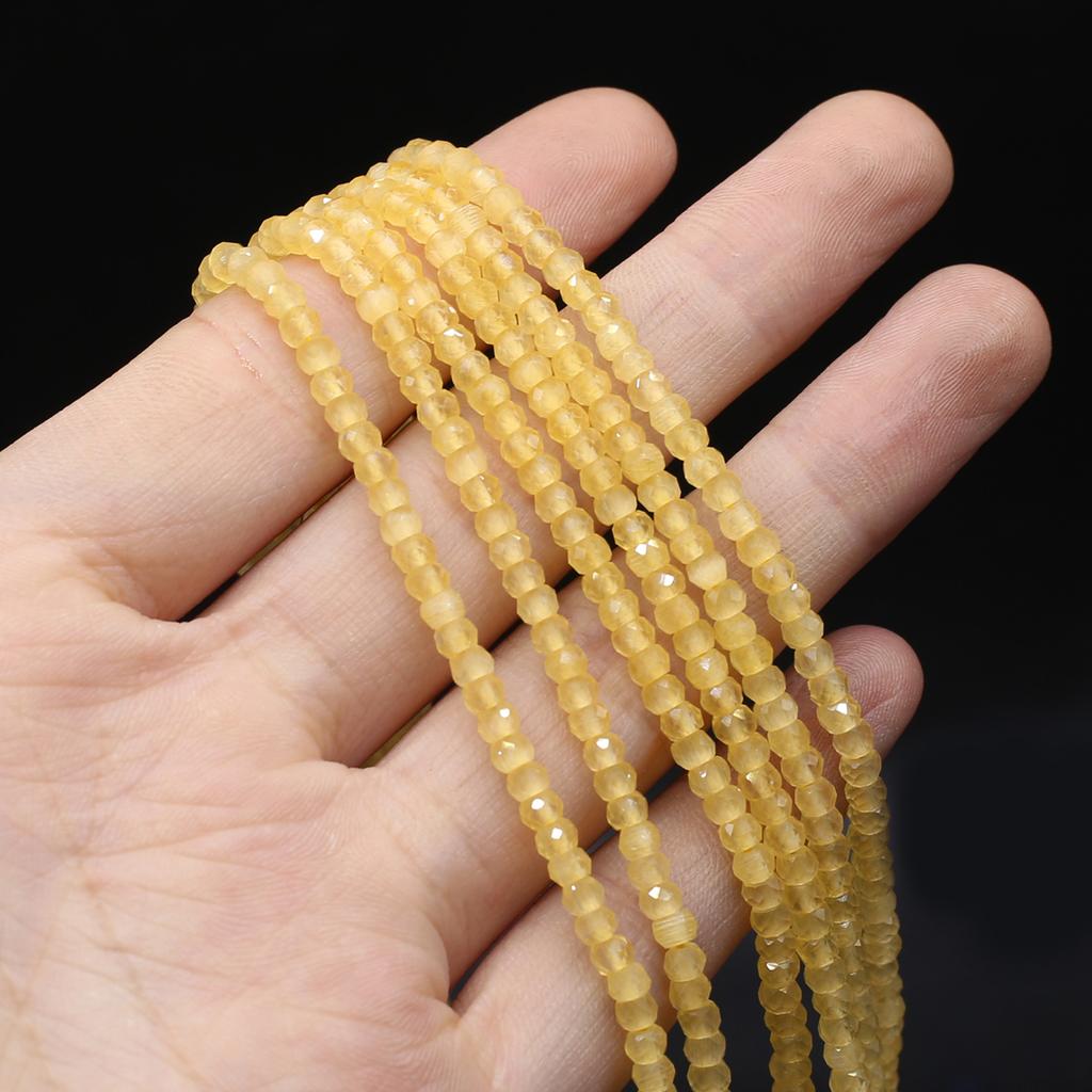 Natural Stone Beads Faceted Beads Abacus-Shaped Beads 2x3 MM Charms For Jewelry Making DIY Necklace Bracelet Earrings Accessory