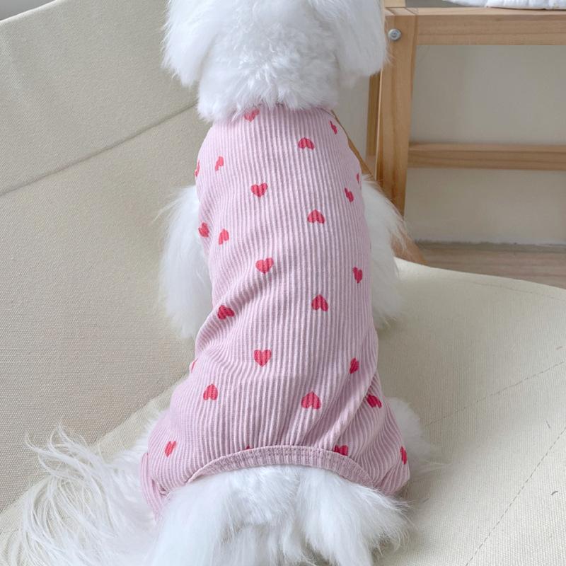 Love Four Legged Home Costume Pet Clothes Little Dog Teddy Bears Pomeranian Pajamas Puppy Dog Autumn Winter Backing Shirt