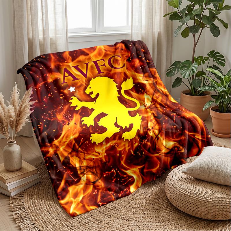 Coperta in Flanella con Stampa Aston Villa, Morbida Calda Leggera Coperta da Divano Letto Campeggio