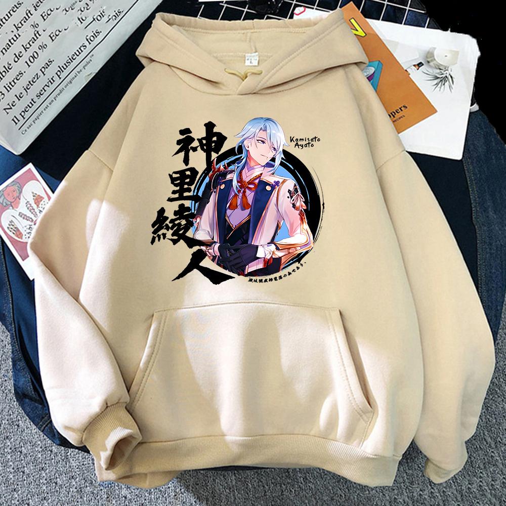 Genshin Impact Hoodie Kamisato Ayato Sweatshirts Women Clothes Unisex Couple Tops Graphic Print Pullovers Girls Plus Size Hoody
