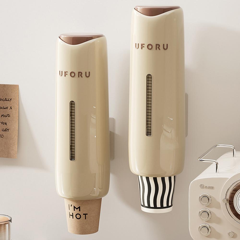 Household Disposable Cup Extractor, Wall-Mounted, Punch-Free, Dust-Proof Paper Cup Holder, Water Dispenser Cup Extractor