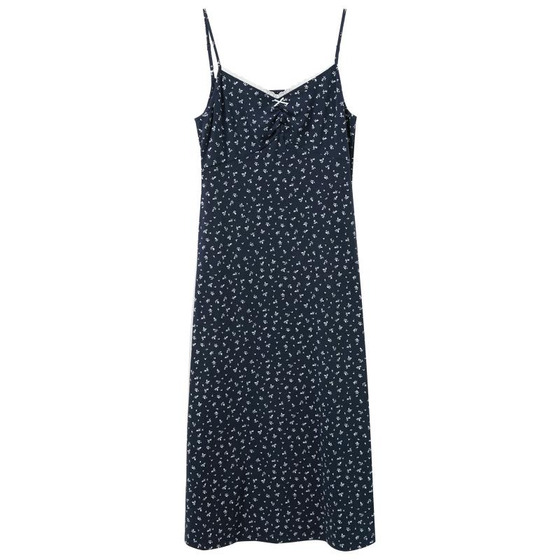 SanCai Plus Size Floral V-Neck A-Line Long Dress M
