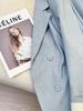 Blue Fashion Korean Style Women's Suit Jacket - 2025 Spring/Autumn Casual Street Style