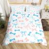 Princess Bowknot Duvet Cover Red Strawberry Polka Dots Bedding Set Hand Drawn Cartoon Comforter Cover Dreamy Fairy Quilt Cover