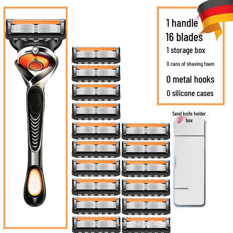 Ultratenký pětibřitý holicí strojek s omyvatelnou otočnou hlavou a designem proti poškrábání