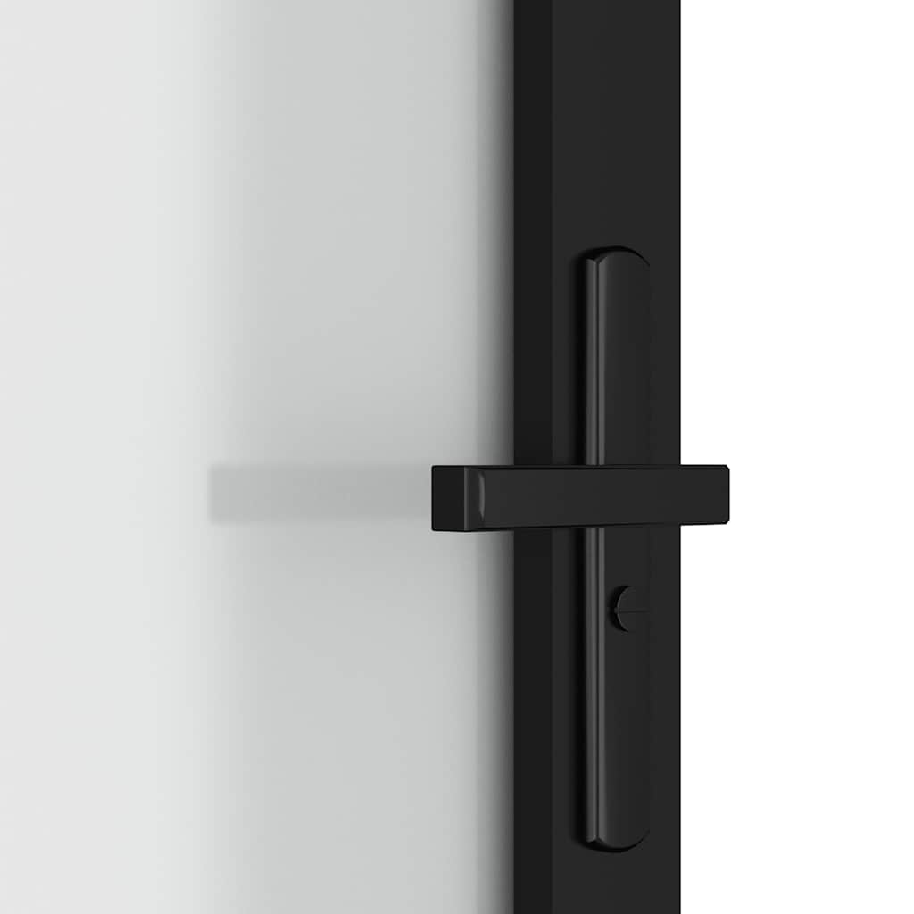 Vidaxl Innentür, 93X201,5 Cm, Schwarz, Mattglas Und Aluminium