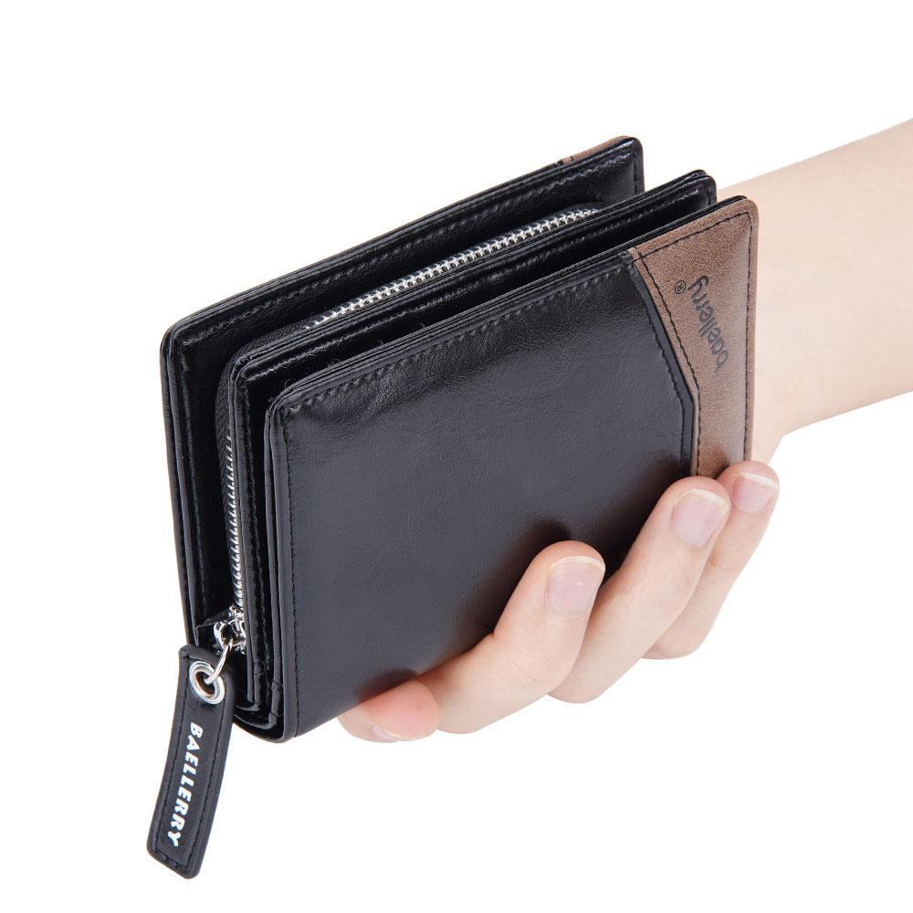 Mens Vintage Fashion Patchwork Card Holder Soft Pu Leather Zipper Coin Purse Multi-card Wallet Birthday Gift for Boyfriend Husband