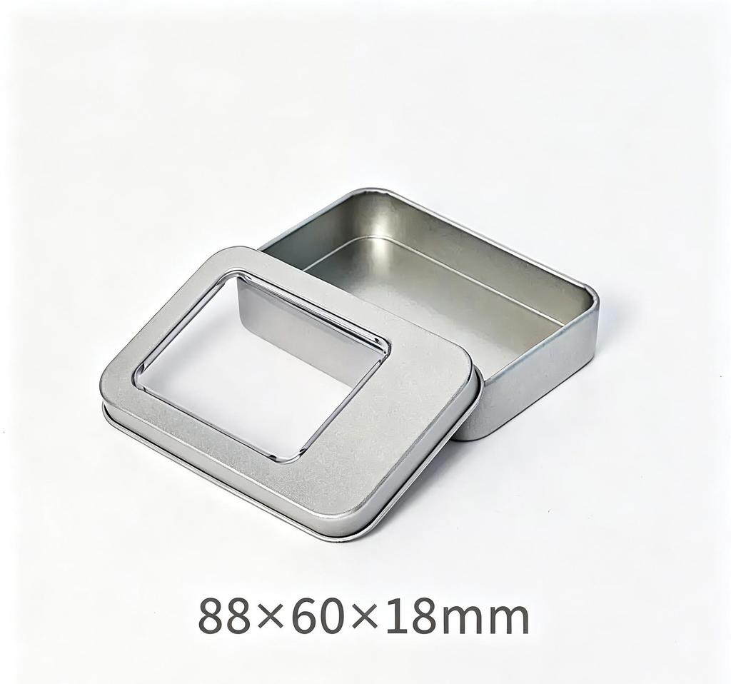 In-stock Mini Silver Rectangular Frosted Tin Box for Jewelry, Hairpins, and Poker Storage