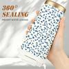 Coffee Mug 532ml Tiny Floral Element Lanyard Insulated Cup Leakproof Coffee Cup Heat Proof Travel Cup Stainless Insulated Cup Large Capacity Cup