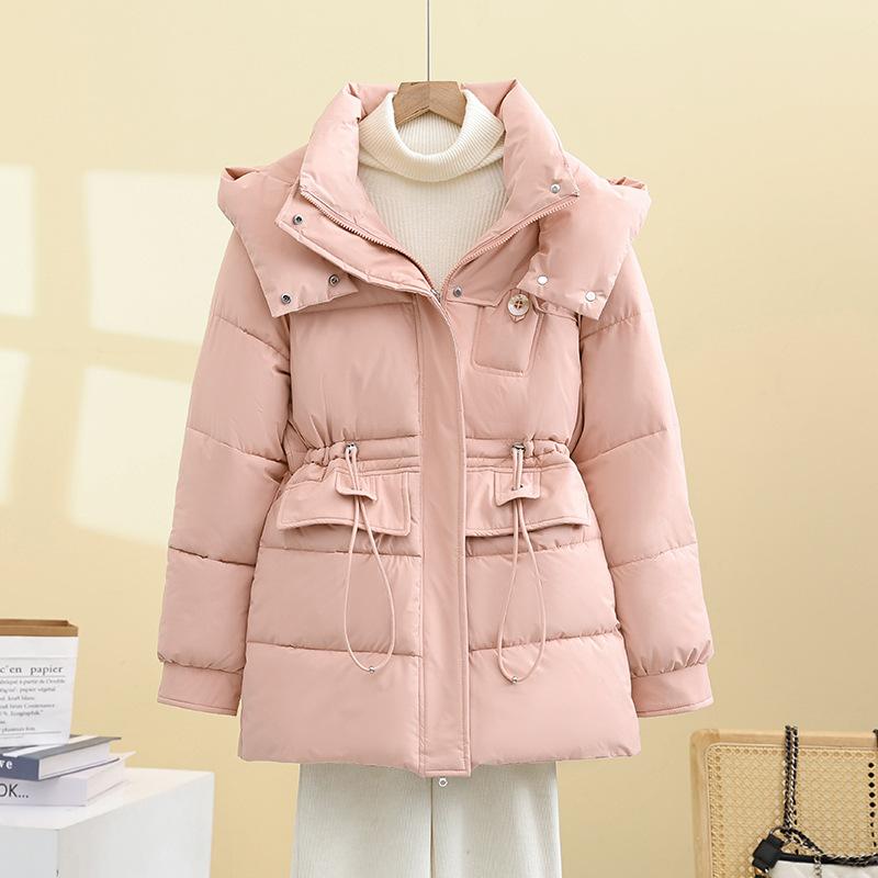 

Колледж стеганая куртка утолщенная женская стеганая одежда средней длины свободного кроя корейская версия зимнее пальто новая мода женская стеганая одежда XXL розовый