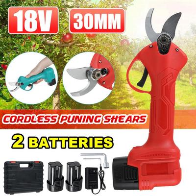 Electric Cordless Pruner Lithium-ion Pruning Shear Efficient Electric Scissors Bonsai Tree Branches Garden Tools Green / Red
