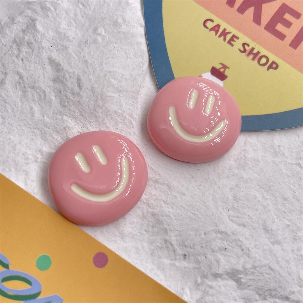 10pcs Kawaii Smile Face Flat Back Resin Charms DIY Earring Hairpin Clothing Jewelry Accessories Phone Case Water Cup Decor Patch