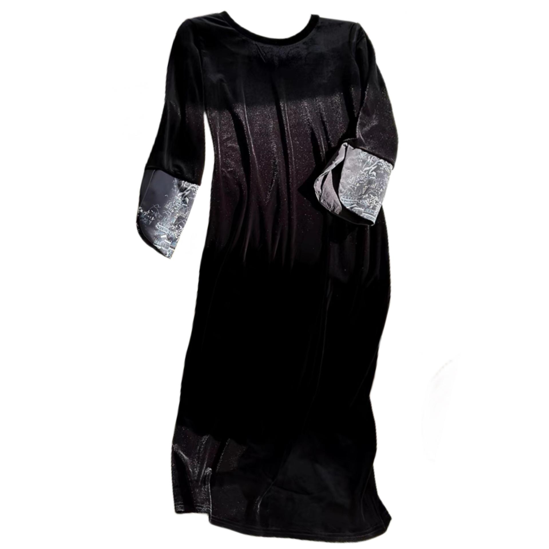 

Women s 2025 Autumn New Style Chinese Jacquard Vest & Velvet Dress Set S