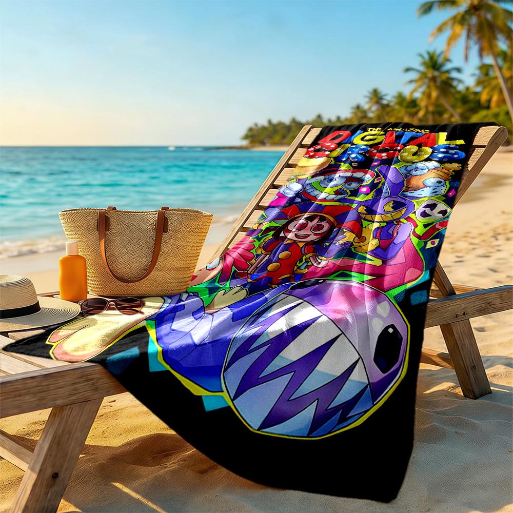 Digital Circus Beach Towel Soft Durable Quick-Dry Comfortable Lightweight Perfect for Traveling Yoga Camping and Swimming