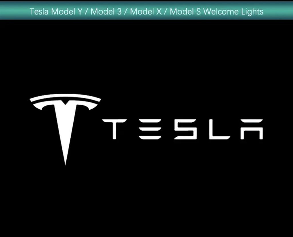 Car Sticker 2025 New Tesla 2/4pcs for Tesla Model Y 3 S X Door LED Logo Projector Puddle Light Super Bright Welcome Light Laser