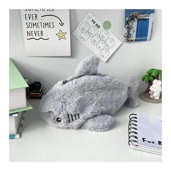 Plush Pencil Case, Cute Shark Stuffed Pencil Case, Convenient, Dustproof, Durable and Lightweight, Animal Pencil Case, Large Capacity, Pencil Case,