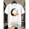 Ramadan Gold Pattern Moon Fashion Casual Pattern Print Men's T-Shirt Comfortable Soft Short-Sleeve Summer Holiday Gift Men Top