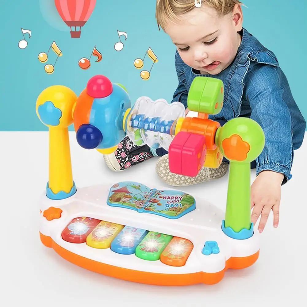 Non-Toxic Electronic Organ Toys Early Education Baby Activity Set Piano 5 Keys Keyboard Music Toys For Kids Musical Instruments With Light