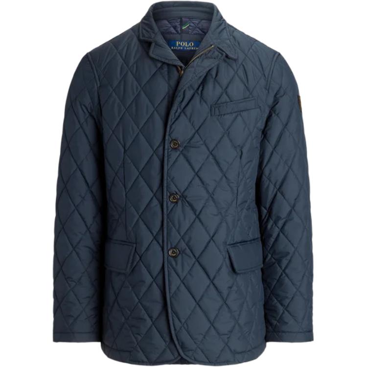 Polo Ralph Lauren Solid Color Long Sleeve Quilted Zip Collar Jacket Men Jackets Blue 710938508-001