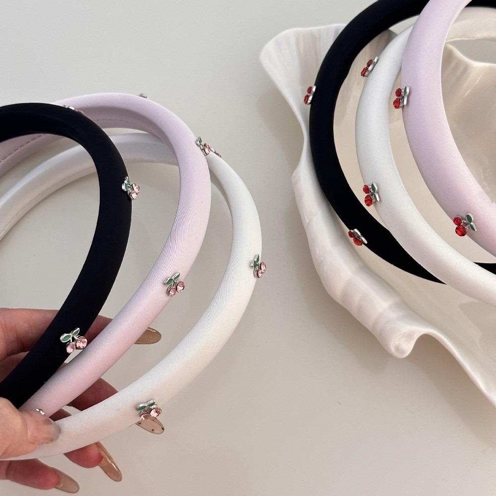 Versatile Cherry Design Headband Fairy Style Rhinestone Headband Fabric Headband for Girls Women