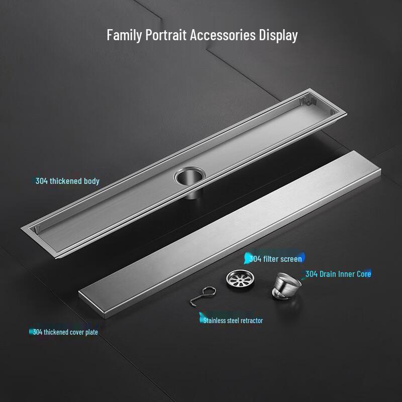 MDNG Rectangular Invisible Bathroom Floor Drain