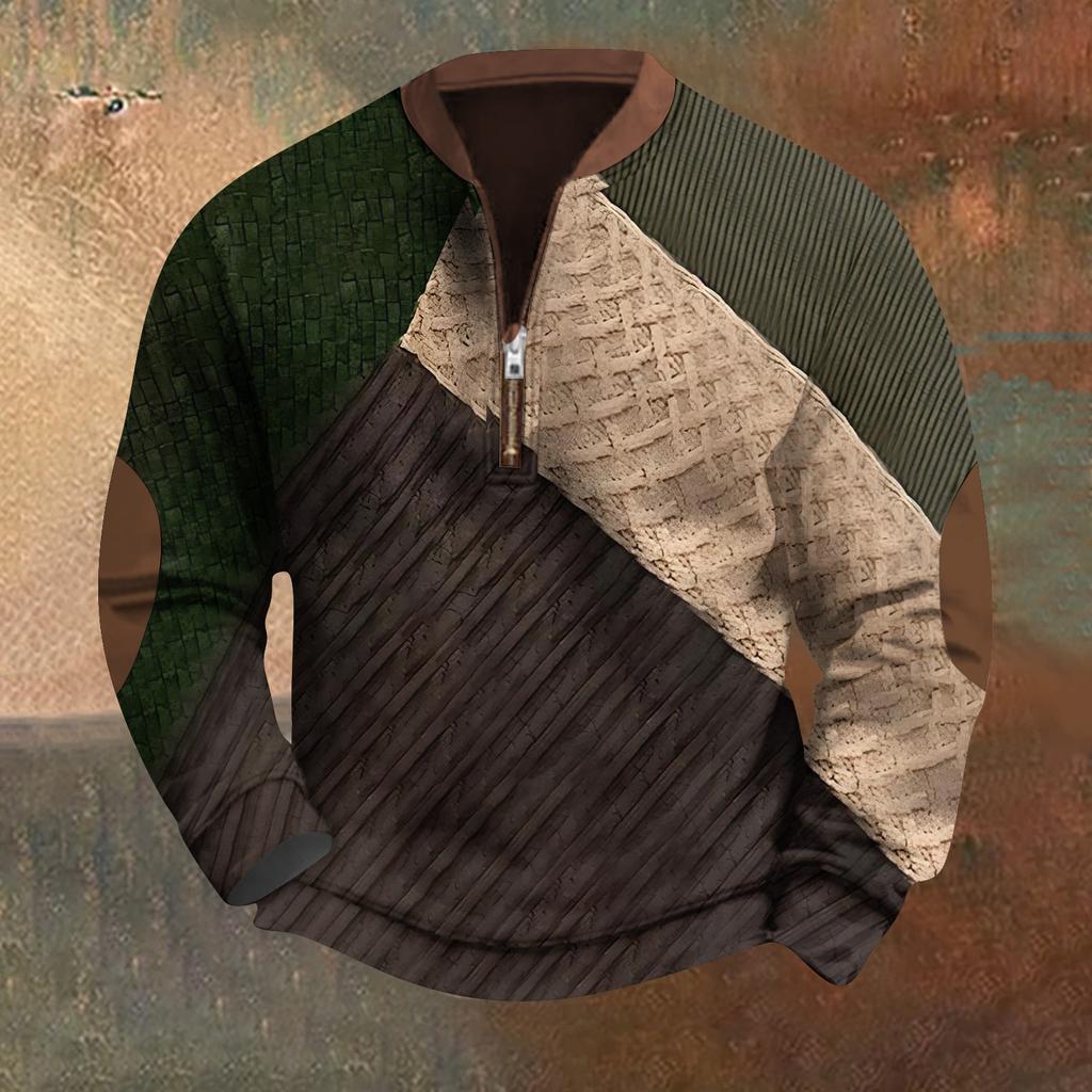 Pánska mikina Retro Casual Gradient s potlačou