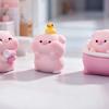 6Pcs Cartoon Bathing Pig Resin Miniature Figurines For DIY Enthusiasts Desktop Display Car Dashboard Decorative Ornaments