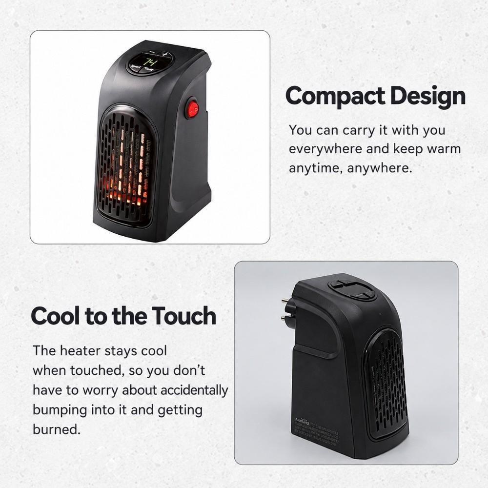 Wall Mounted Mini Plug in Heater Fast Heating Warm Blower Wall Outlet Heater Student