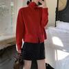 Gentle Soft Sticky High Neck Knitted Cardigan Female Fall Loose Single-breasted Short Section Lapel Sweater Coat