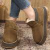 Winter Buckle Detor Ankle Boots Women Fashion Shiny Thick Bottom Snow Boots Woman Faux Suede Short Plush Warm Snow Boots Female
