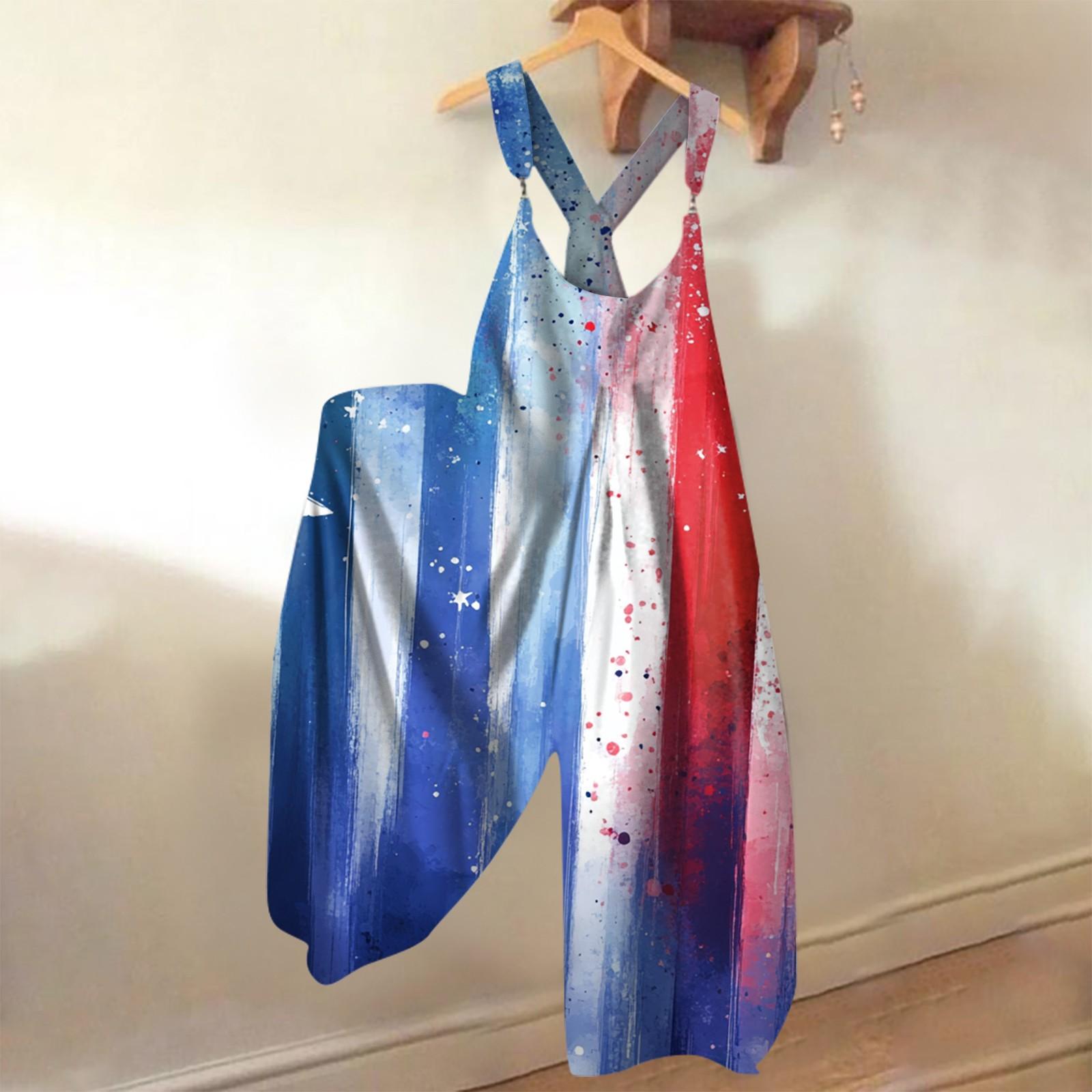 

Женский модный повседневный комбинезон с широкими штанинами и бретелями сзади L синий