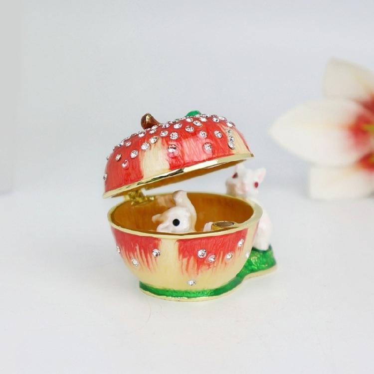 Charming Enamel Squirrel Fruit Designed Alloy Jewelry Box Jewelry Organizers Ideal For Gift Giving And Home Decors
