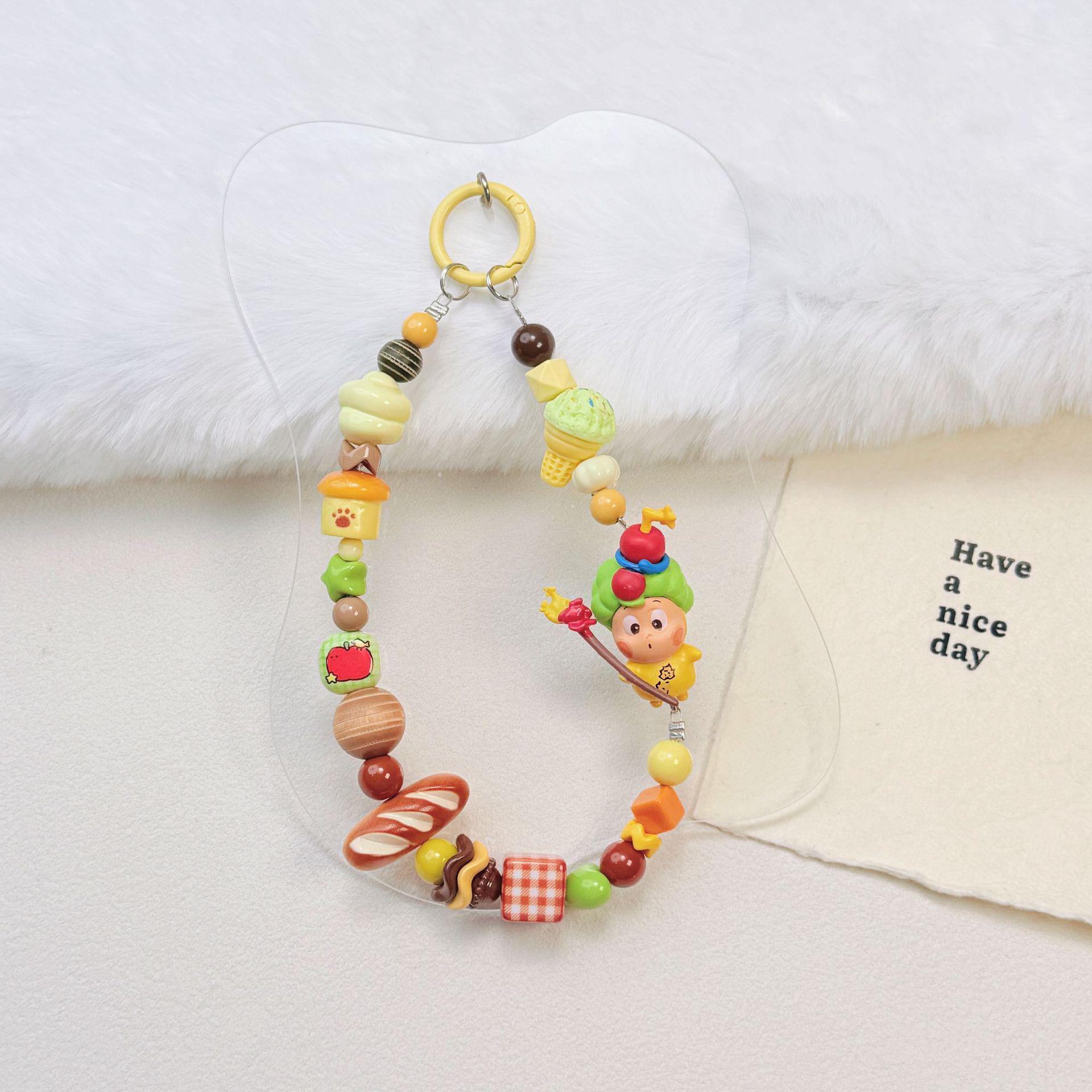 Star Beaded Doll Keychain: Cartoon Dopamine Charm for Phone, DIY Backpack Pendant, or Ornament