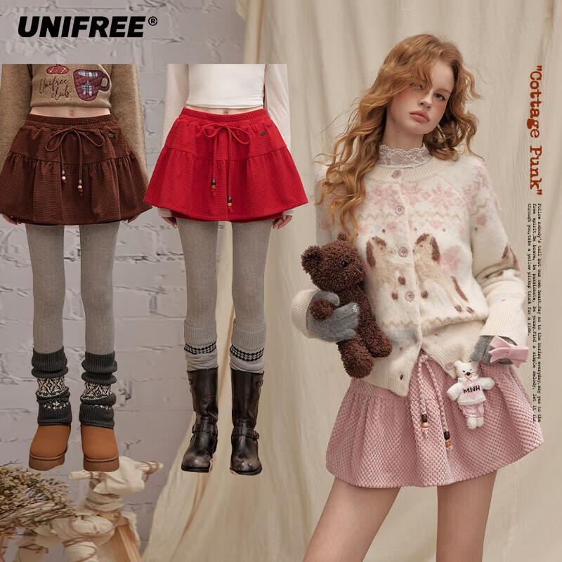 UNIFREE American Retro Pleated A-line Skirt S