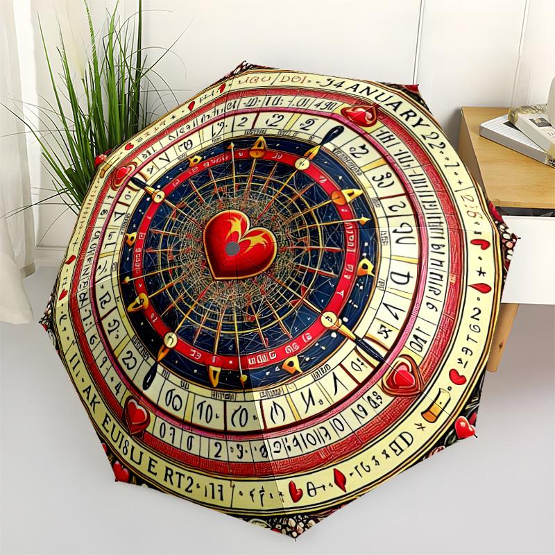 1pc Zodiac Wheel Folding Umbrella | Elegant Design, Fashionable Accessory, Durable Construction, Sturdy Ribs yy251107010